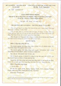 giấy phép xklđ vinasem