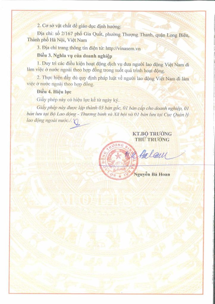 giấy phép xklđ vinasem