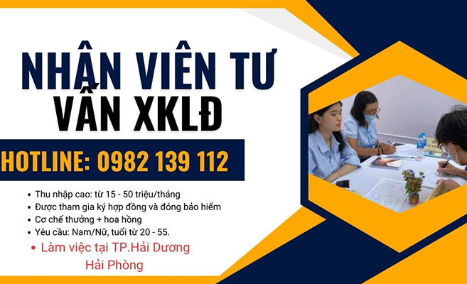 Tuyển Cộng Tác Viên Xuất Khẩu Lao Động Làm Việc Tại Hải Dương – Hải Phòng.