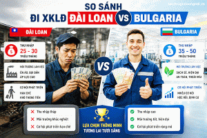 đi xkld đài loan hay bulgaria