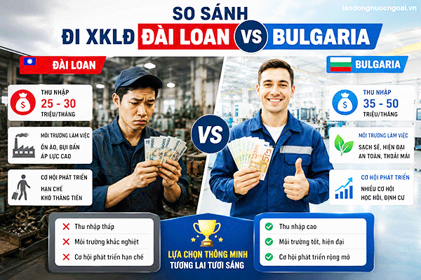 Xuất khẩu lao động Bulgaria vs Đài Loan: Đi đâu tiết kiệm hơn?